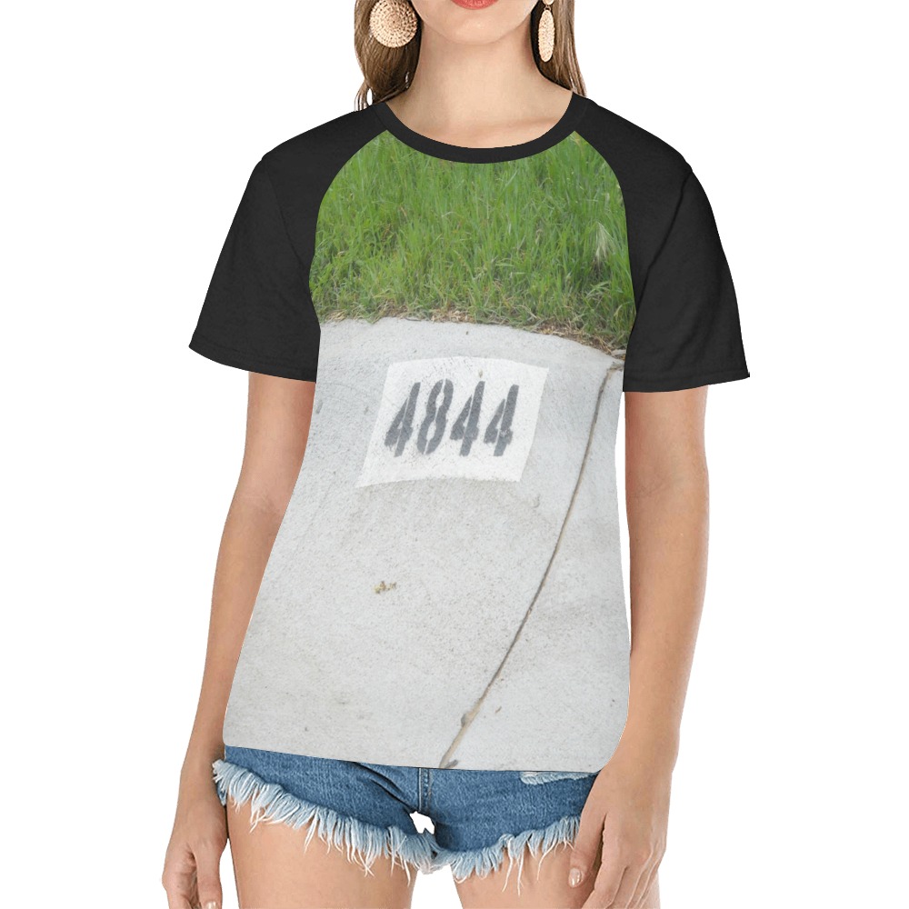 Street Number 4844 Women's Raglan T-Shirt/Front Printing (Model T62)