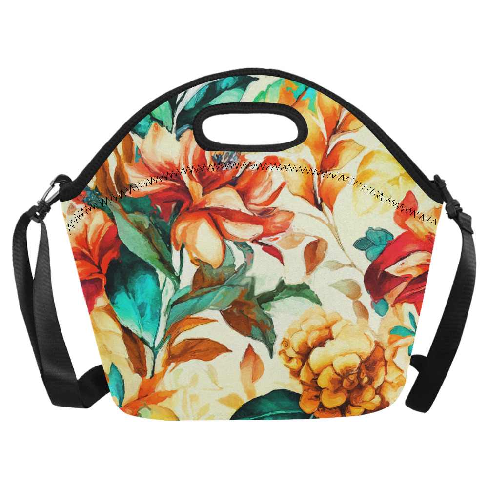 flowers botanic art (1) bag Neoprene Lunch Bag/Large (Model 1669)