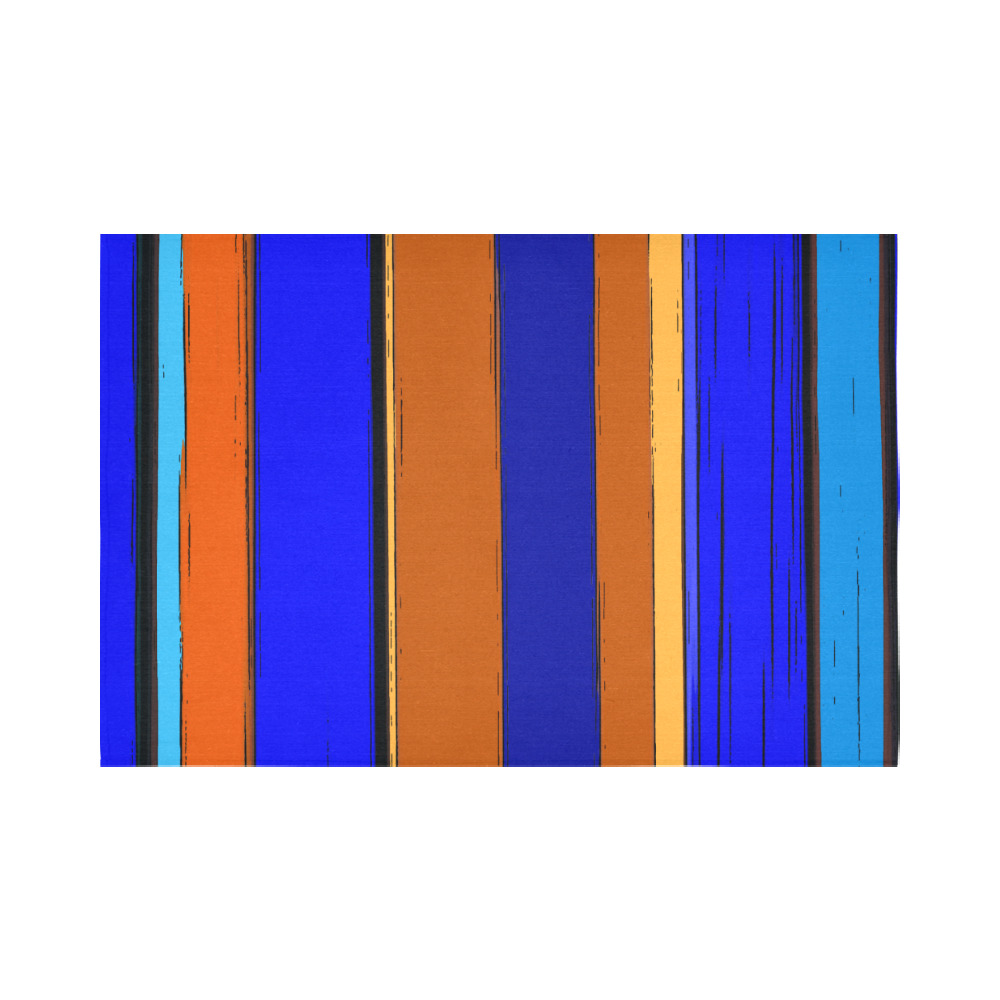 Abstract Blue And Orange 930 Cotton Linen Wall Tapestry 90"x 60"