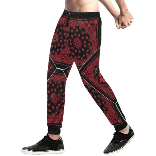 Red Bandana Men's All Over Print Sweatpants (Model L11)