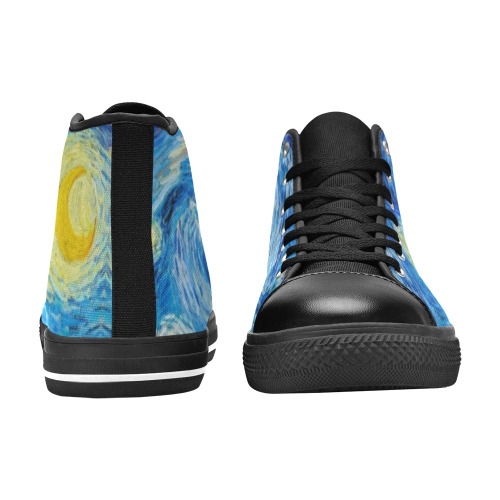 Starry Night Women's Classic High Top Canvas Shoes (Model 017)