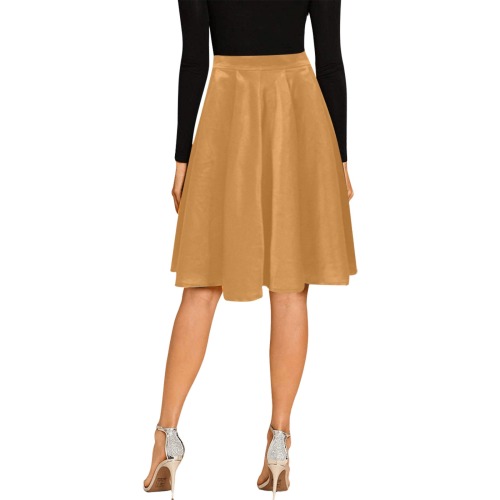 Sudan Brown Melete Pleated Midi Skirt (Model D15)