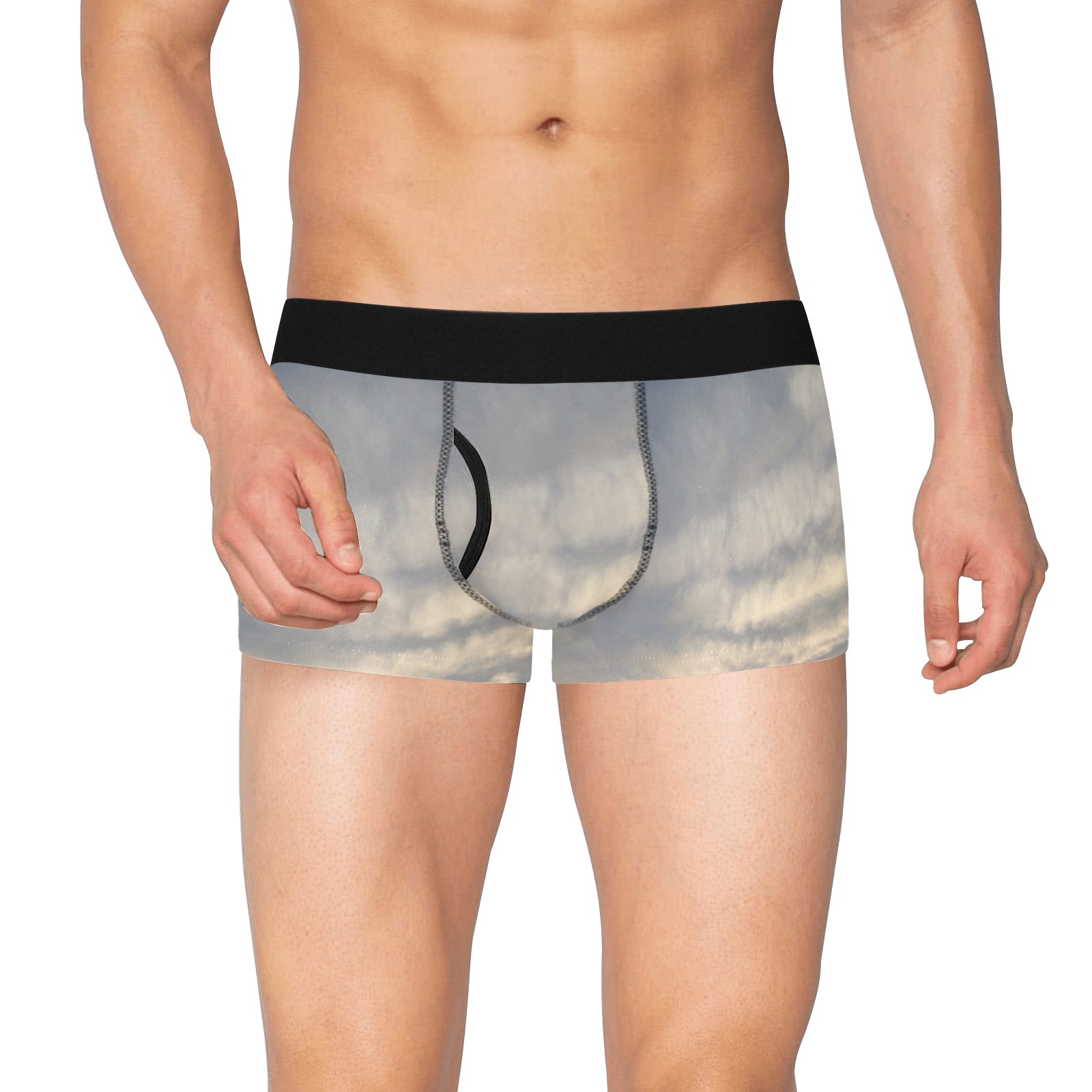 Rippled Cloud Collection Men's Boxer Briefs with Fly (Model L49)