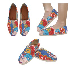 Retro Mod Floral Women's Classic Canvas Slip-On (Model 1206)