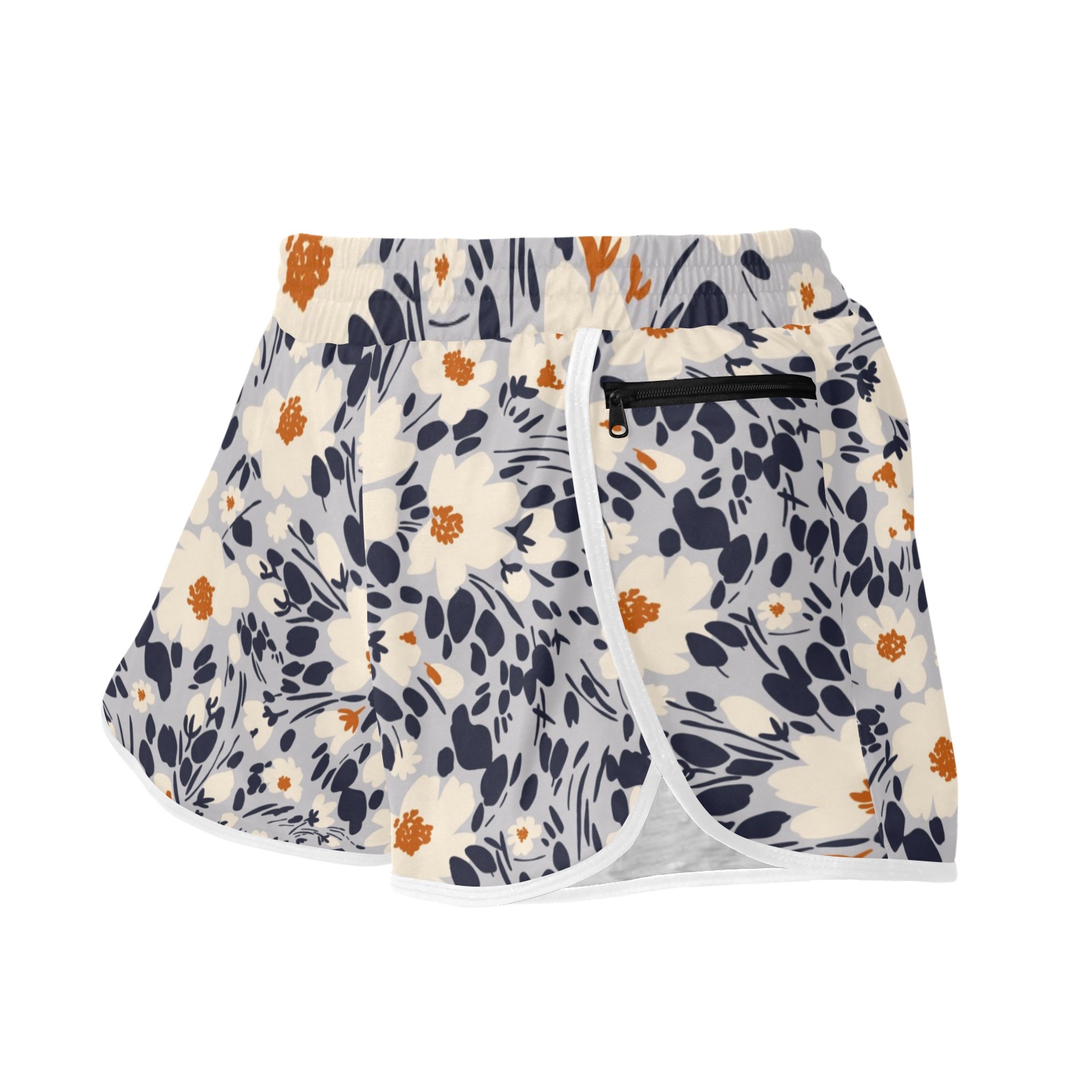 BW tropical floral Women's Sports Shorts (Model L61)