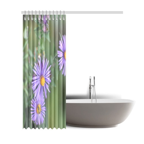 Purple Flowers Shower Curtain 72"x84"