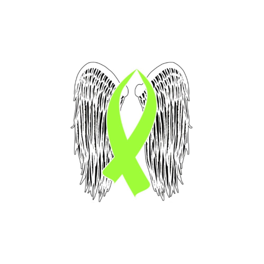 Winged Awareness Ribbon (Lime Green) Photo Panel for Tabletop Display 6"x8"