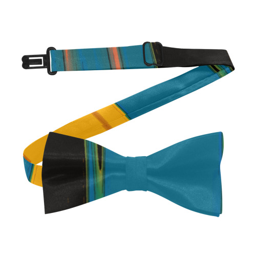 Black Turquoise And Orange Go! Abstract Art Custom Bow Tie
