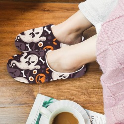 Halloween Slippers Women's Non-Slip Cotton Slippers (Model 0602)