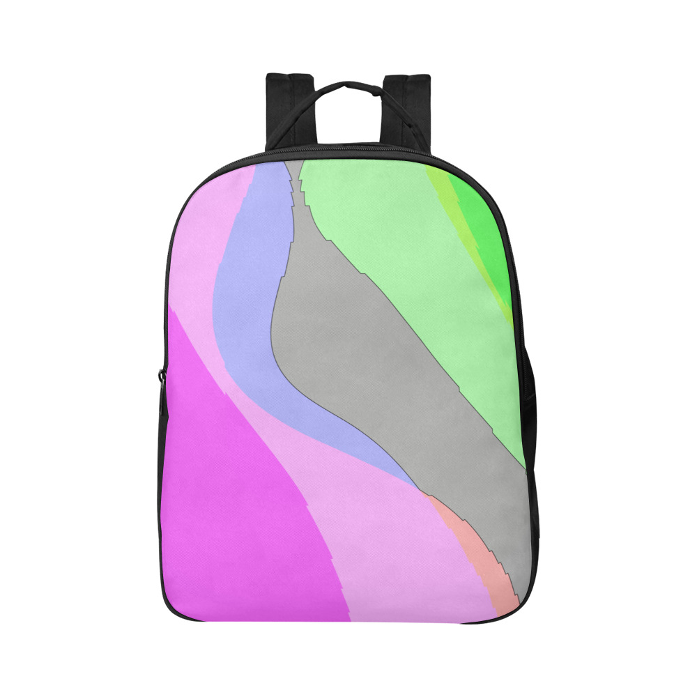 Abstract 703 - Retro Groovy Pink And Green Popular Fabric Backpack (Model 1683)