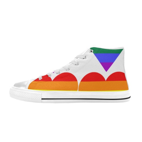 Rainbow heart-1 Men’s Classic High Top Canvas Shoes (Model 017)