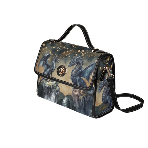Dragons Satchel Handbag Waterproof Canvas Bag-Black (All Over Print) (Model 1641)