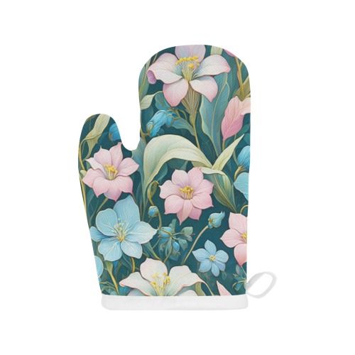 Fabulous Florals 5 Linen Oven Mitt (One Piece)