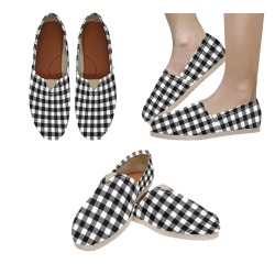 Black and White Women's Classic Canvas Slip-On (Model 1206)