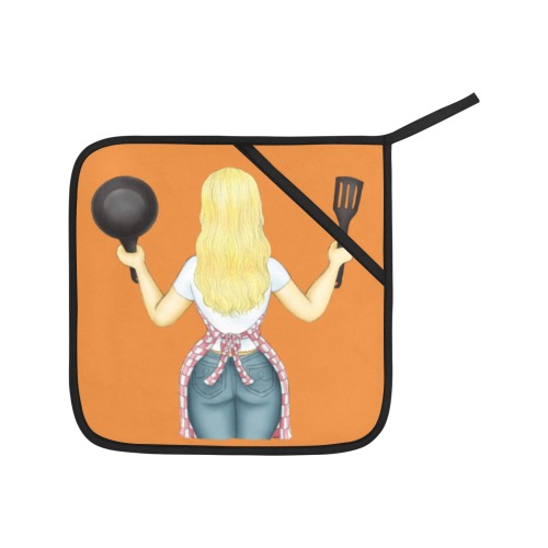 cooking-girl-blonde Oven Mitt & Pot Holder