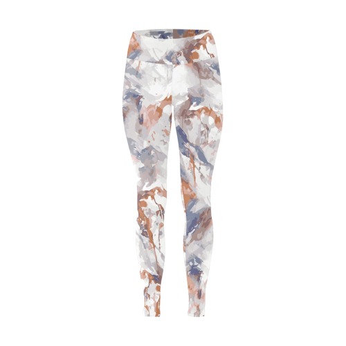 Abstract mountains camouflage Women's Big Size Workout Leggings (Model L43)
