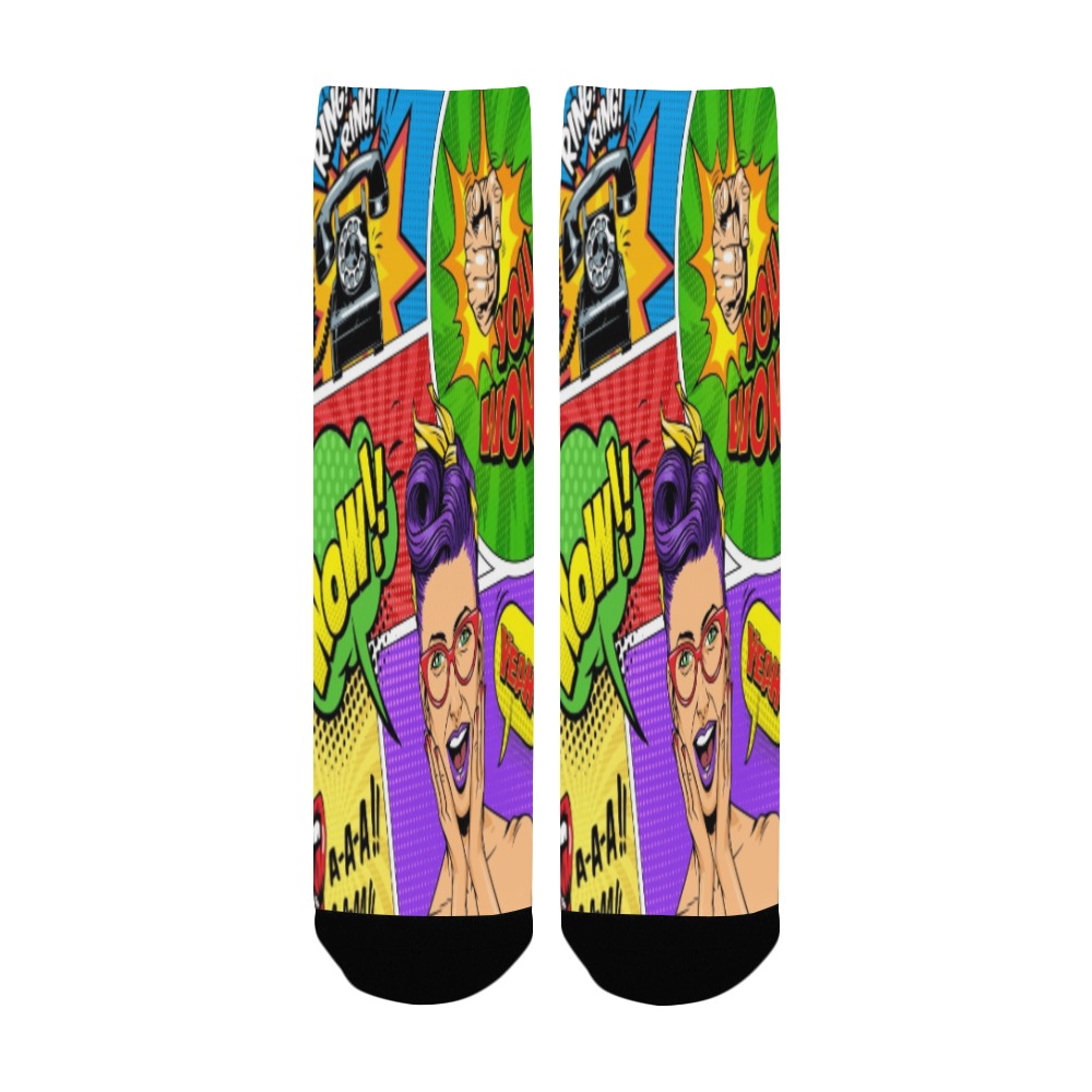 Comic bright strips with explosive Collectable Fly Women's Custom Socks