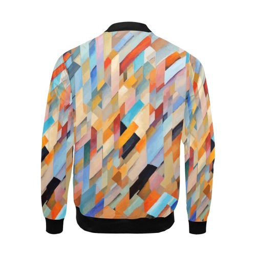 Cool geometric pattern. Abstract aft, warm colors All Over Print Bomber Jacket for Men (Model H19)