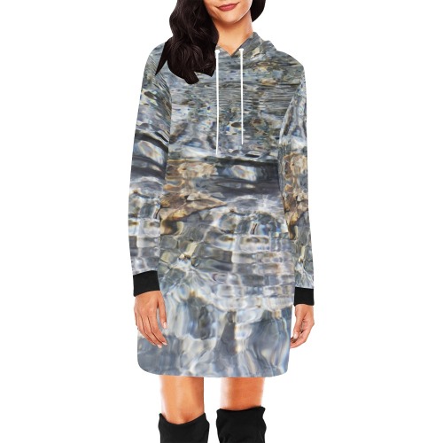 water reflection All Over Print Hoodie Mini Dress (Model H27)