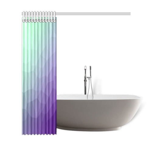 Purple green ombre gradient geometric mesh pattern Shower Curtain 69"x72"