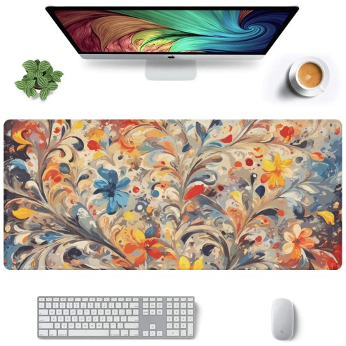 Stunning floral pattern. Fantasy plants, flowers Gaming Mousepad (35"x16")