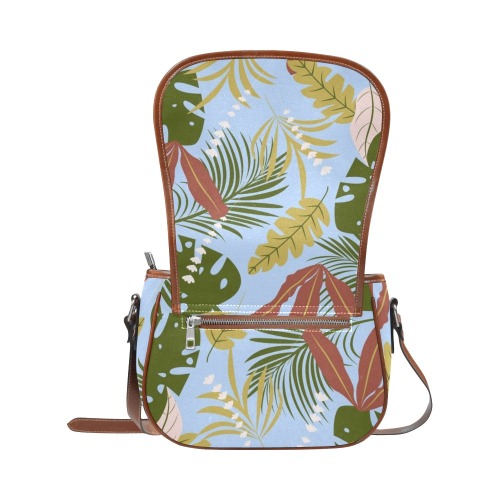 Colorful Tropical Pattern (10) Saddle Bag/Large (Model 1649)