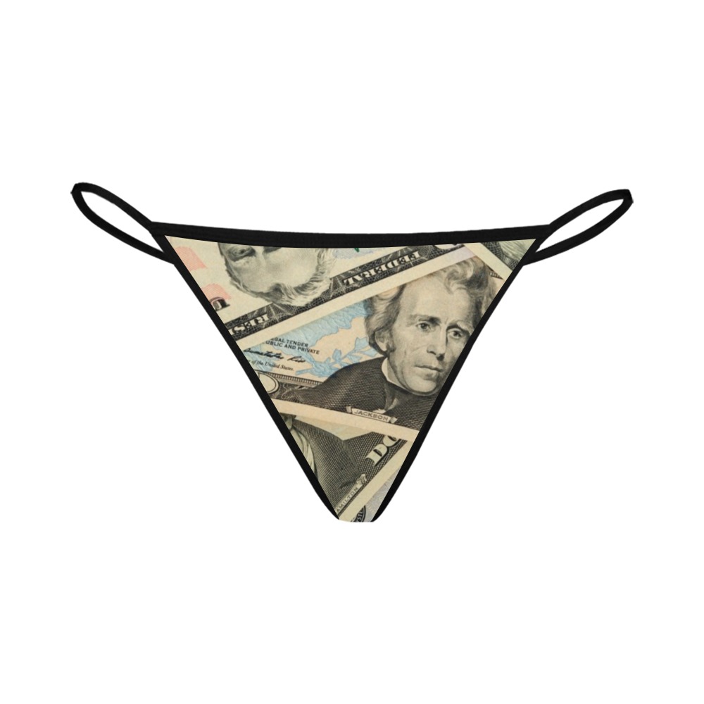 US PAPER CURRENCY Women's All Over Print G-String Panties (Model L35)