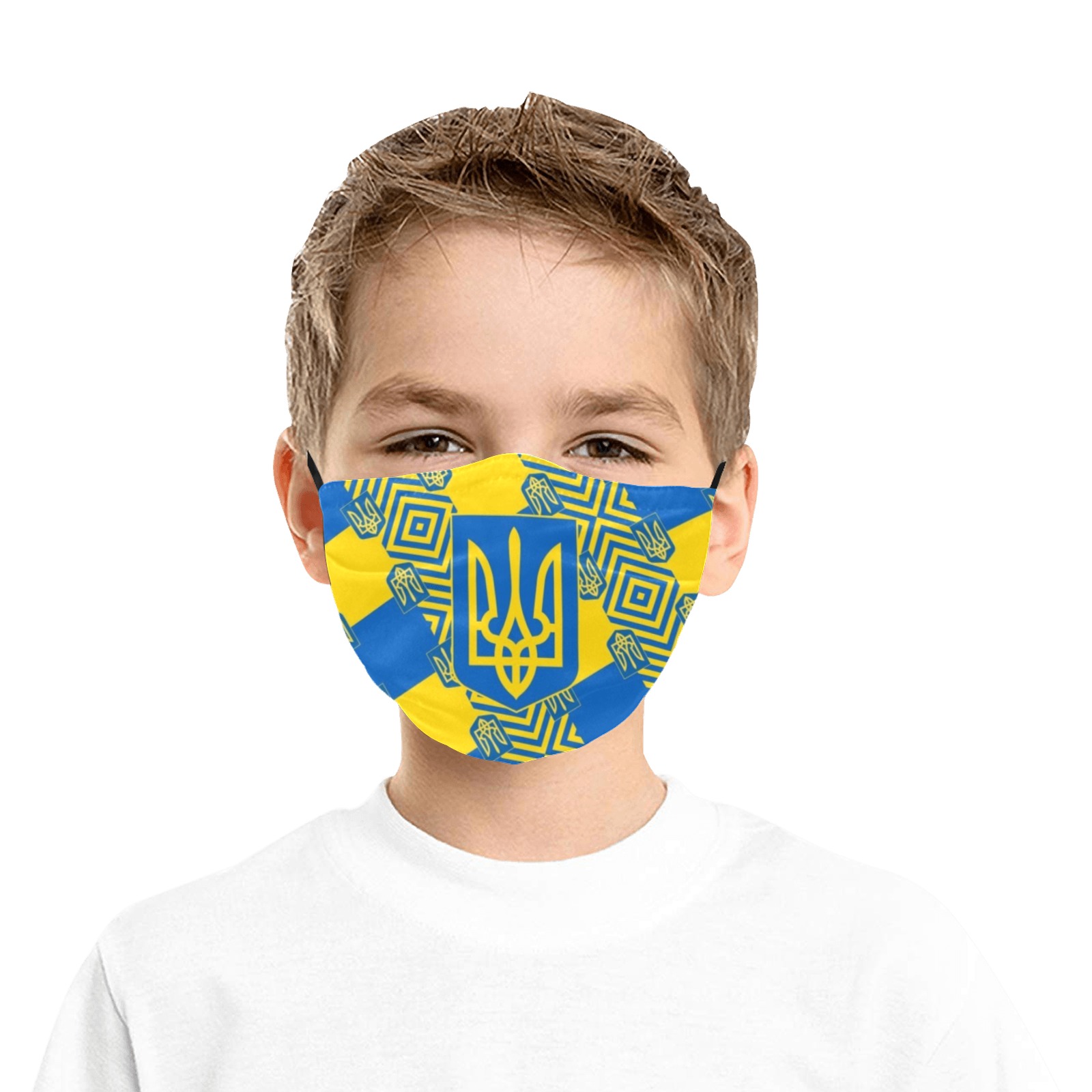 UKRAINE 2 Pleated Mouth Mask for Kids (Model M08)