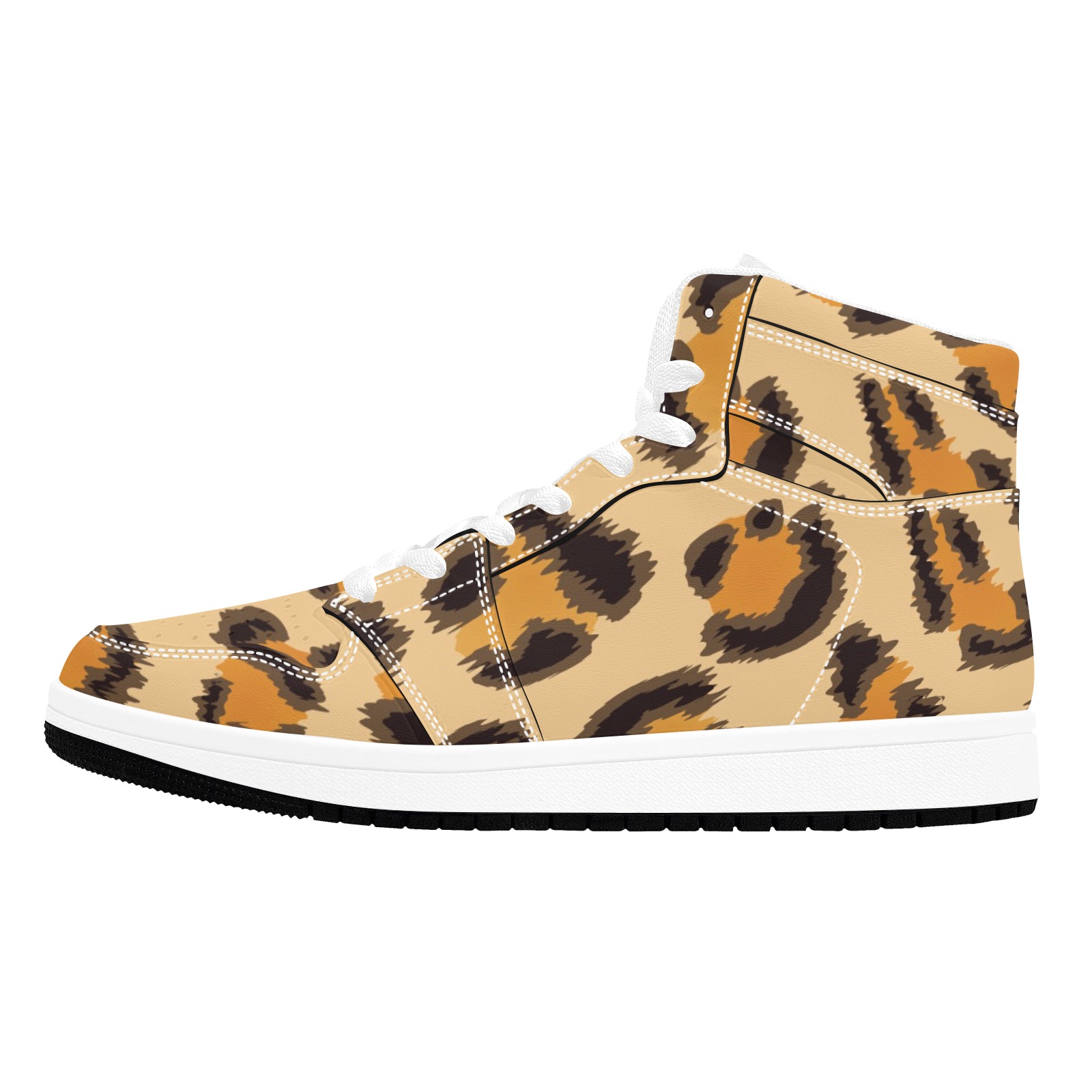 Sneakers Leopard Pattern.jpg Men's High Top Sneakers (Model 20042)