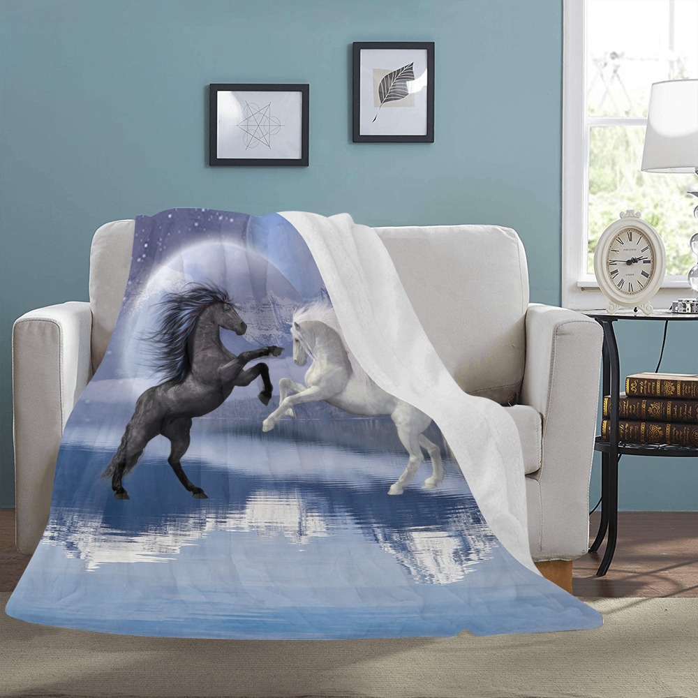 Horses and Moon Ultra-Soft Micro Fleece Blanket 60"x80"