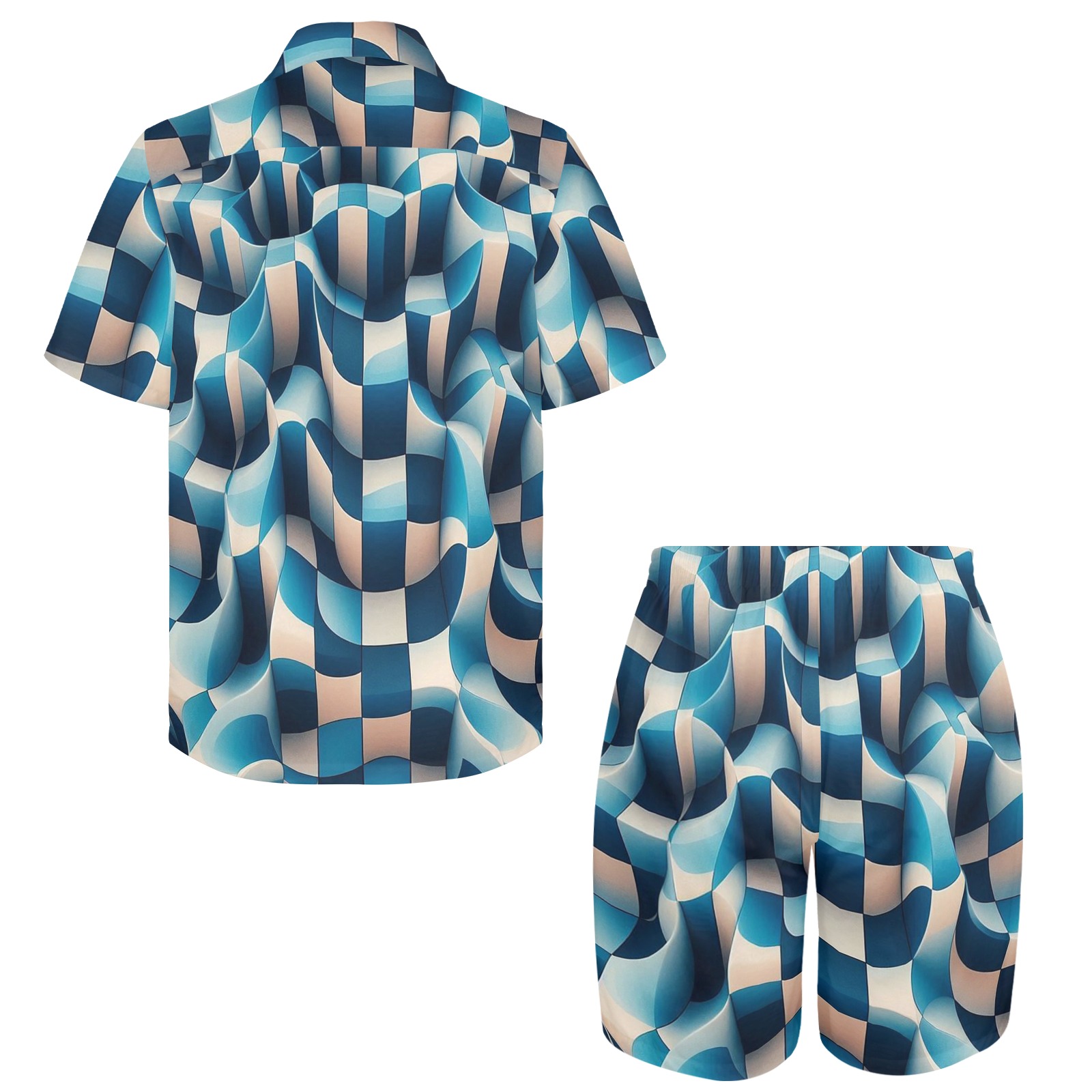 Checkerboard Sleeveless Knit Shorts Set main image 1