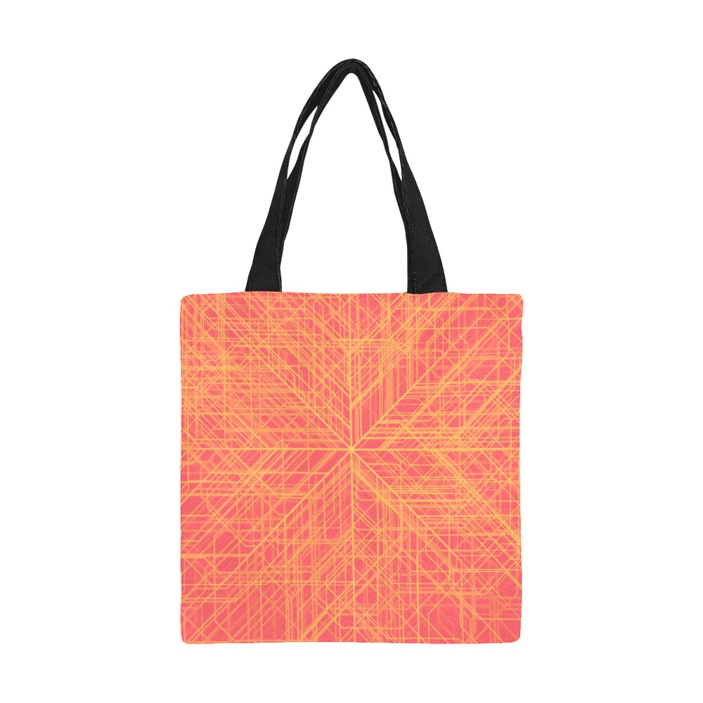 Red and Orange Diagonal Line Pattern All Over Print Canvas Tote Bag/Small (Model 1697)