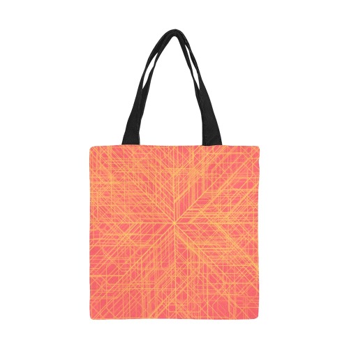 Red and Orange Diagonal Line Pattern All Over Print Canvas Tote Bag/Small (Model 1697)