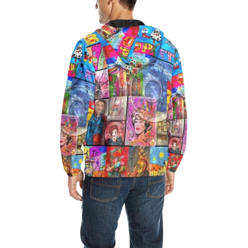 10 Years Bielow´s Popart by Nico Bielow All Over Print Quilted Windbreaker for Men (Model H35)