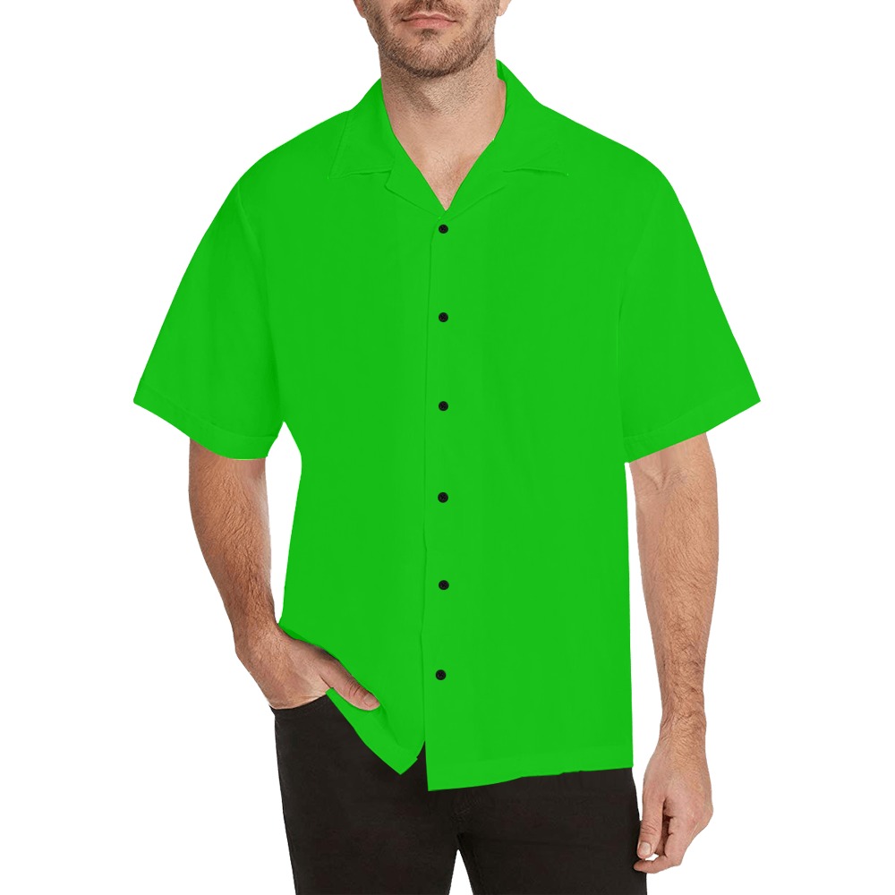Merry Christmas Green Solid Color Hawaiian Shirt (Model T58)