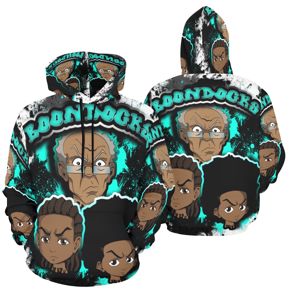 male blue boondocks hoodie All Over Print Hoodie for Men (USA Size) (Model H13)