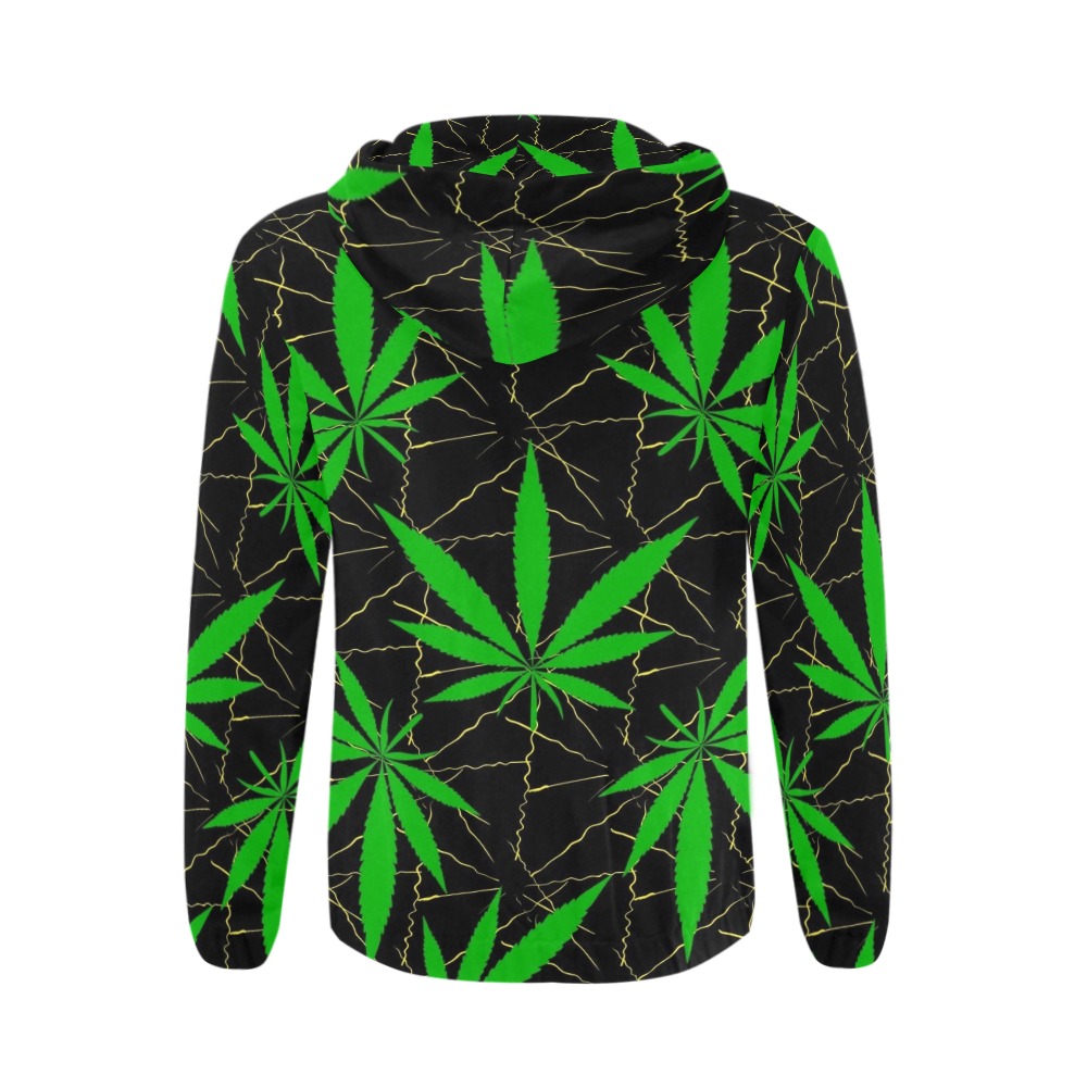 Cannabis All Over Print Full Zip Hoodie for Men (Model H14)