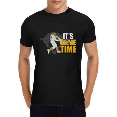 Its Game Time - Baseball - Yellow Men's T-Shirt in USA Size (Front Printing Only)