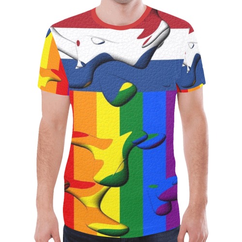 Netherland Pride Flag Pop Art by Nico Bielow New All Over Print T-shirt for Men (Model T45)