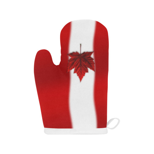 Canada Flag Souvenir Linen Oven Mitt (Two Pieces)