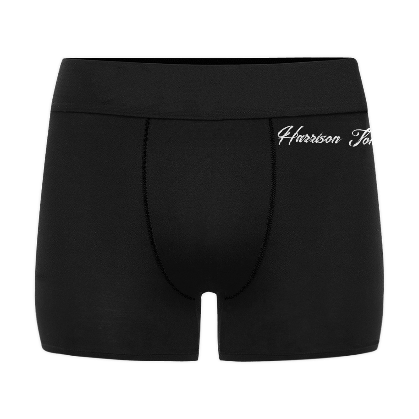 BLACK Men's Boxer Briefs w/ Custom Waistband (Merged Design) (Model L10)