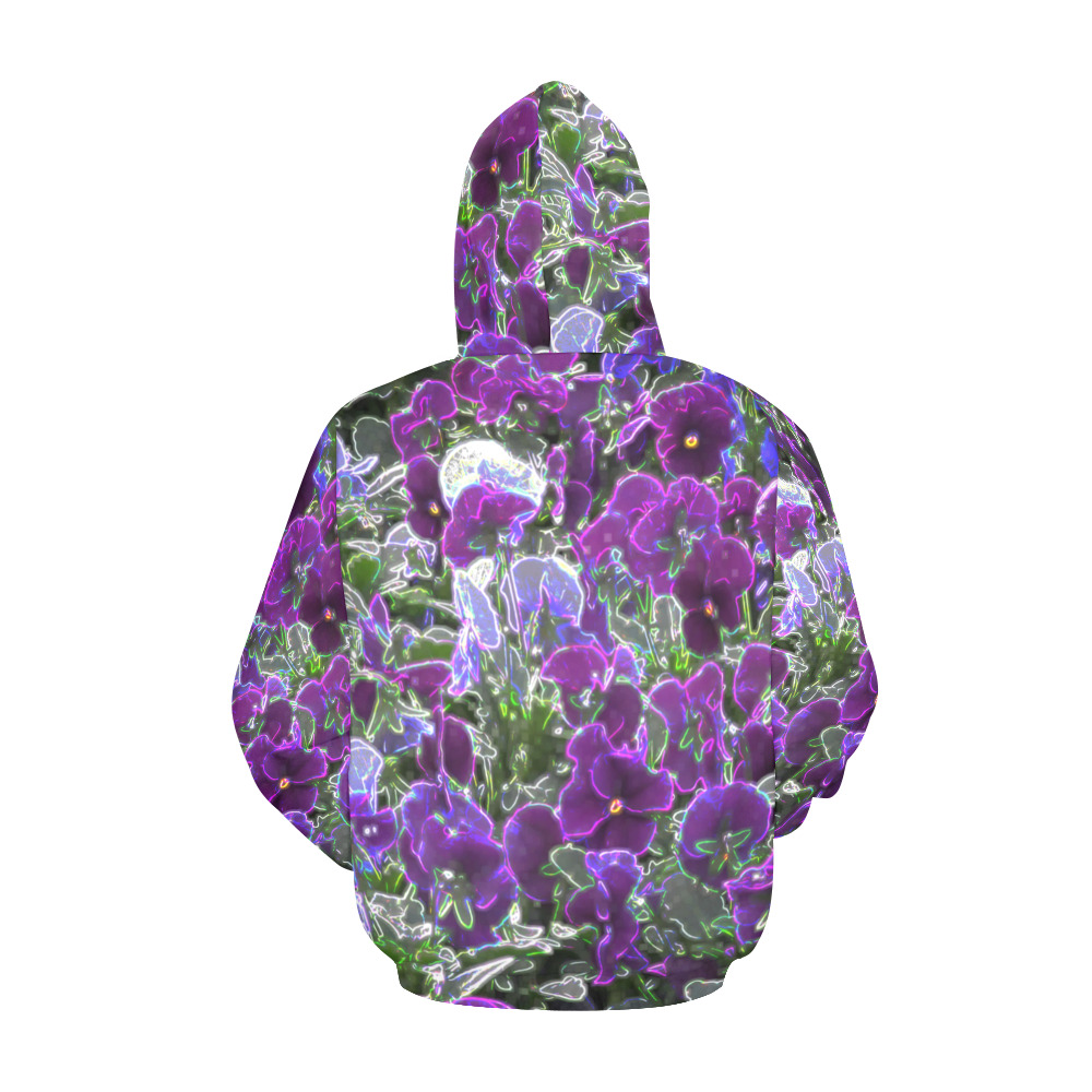 Field Of Purple Flowers 8420 All Over Print Hoodie for Men (USA Size) (Model H13)