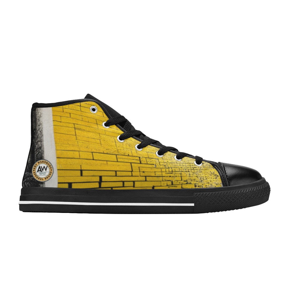 yellow brick wall Men’s Classic High Top Canvas Shoes (Model 017)