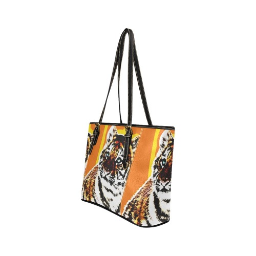 TIGER TIGER-22A Leather Tote Bag/Small (Model 1640)