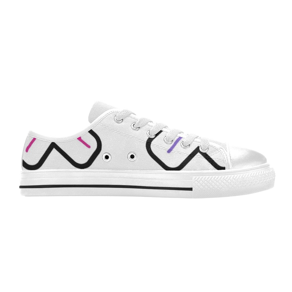 White and Pink Women's Classic Canvas Shoes (Model 018)