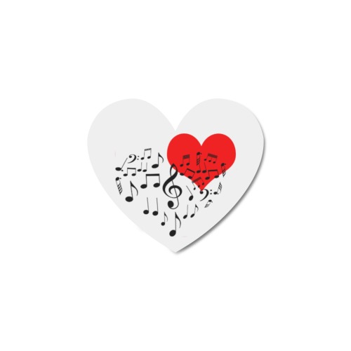 Singing Heart Red Song Black Music Love Romantic Heart-Shaped Fridge Magnet