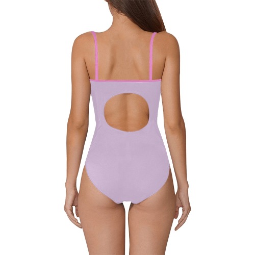 Nude Colour Woman's Swimwear Lilac Strap Swimsuit ( Model S05)