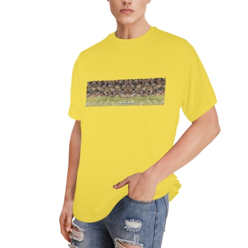 Jerusalem dechire jaune Men's Glow in the Dark T-shirt (Front Printing)
