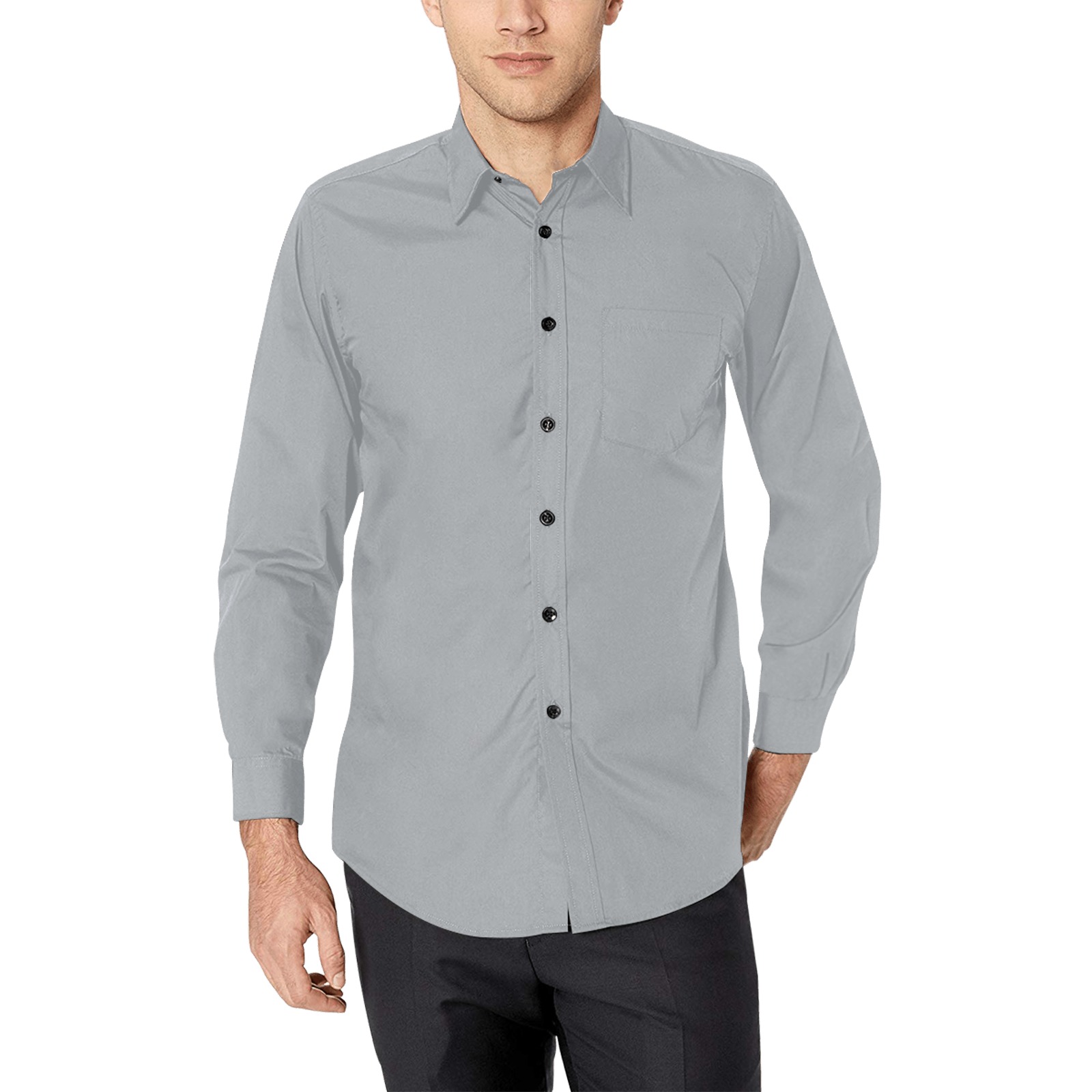Stratocumulus gray Collection Men's All Over Print Casual Dress Shirt (Model T61)