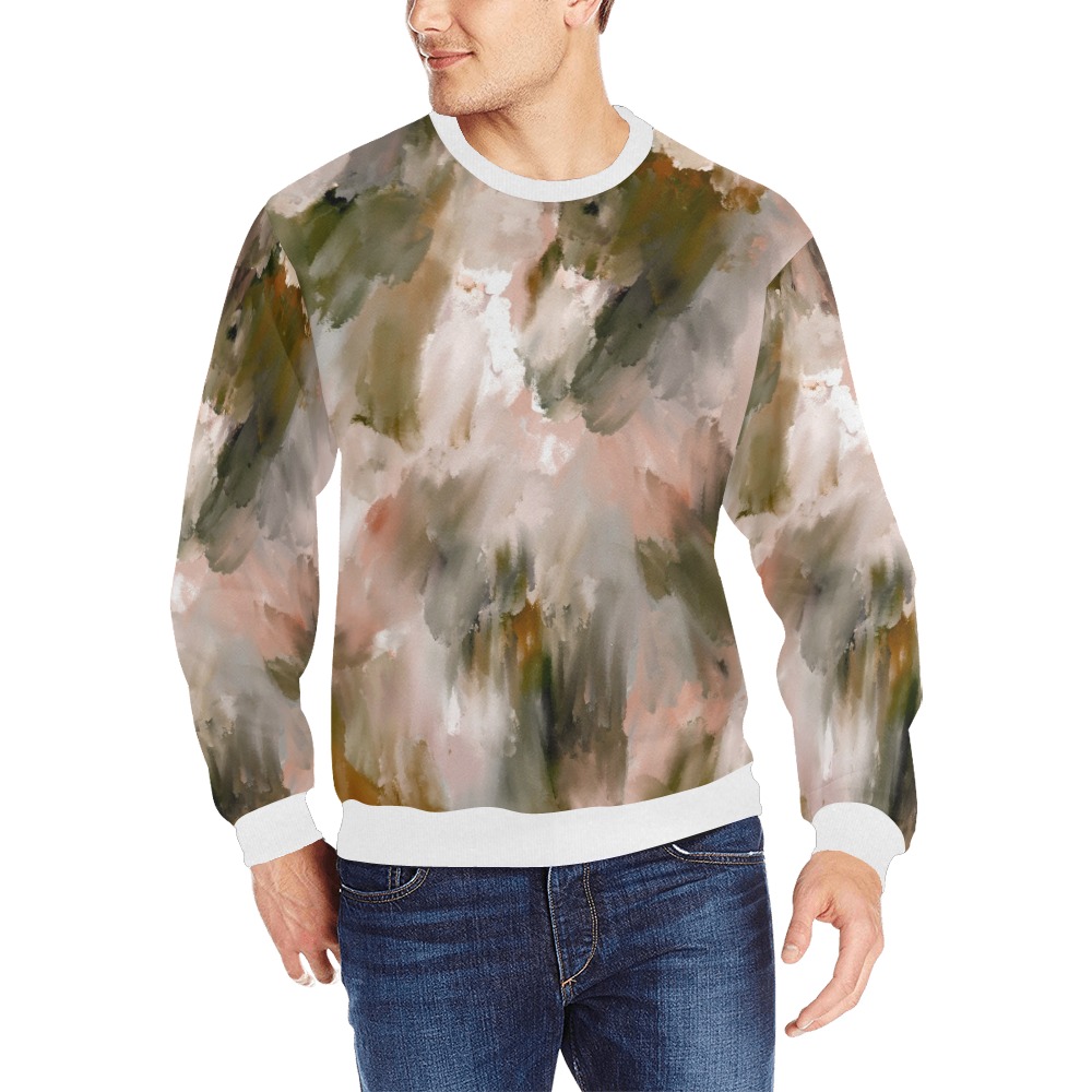 Paint brushes desert colors-03 Men's Rib Cuff Crew Neck Sweatshirt (Model H34)